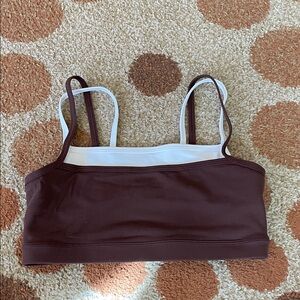 Abercrombie YPB Athletic Brown and White Sports Bra
